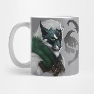 fantasy cat knight green Mug